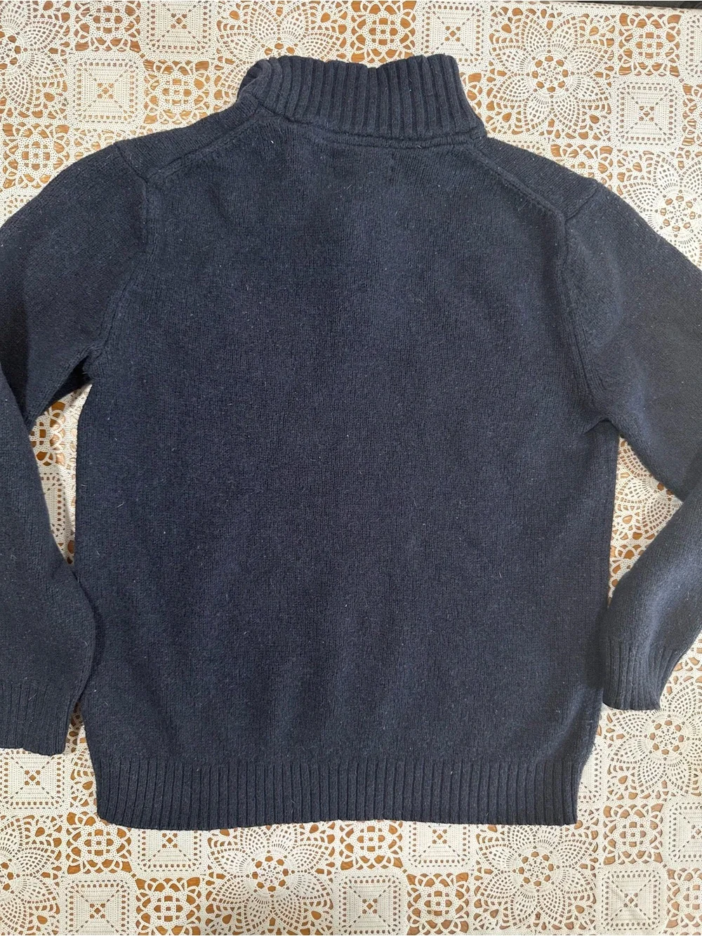 Old Navy Navy Wool Blend Mock Neck Button Sweater Men’s Large